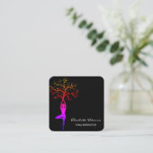 Carré Carte de visite simple Black Yoga Instructeur (Debout devant)
