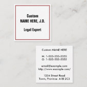 Carré Carte de visite simple, de base, professionnel (Devant / Derrière)