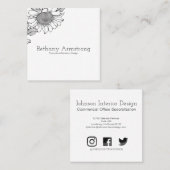 Carré Carte de visite unique en forme de tache de tourne (Devant / Derrière)