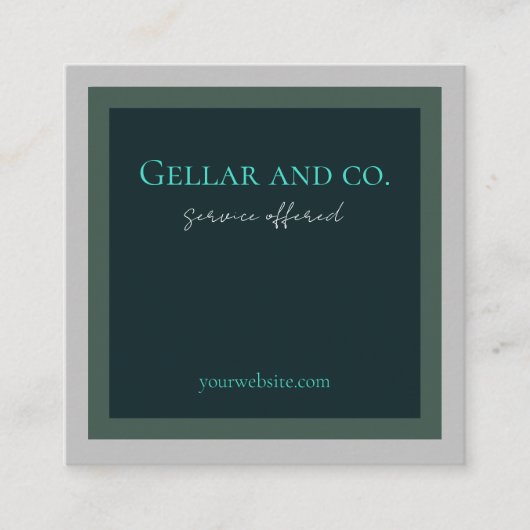 Carré Carte de visite vert profond (Devant)