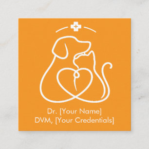 Carré Carte de visite vétérinaire minimaliste avec logo