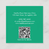 Carré Carte de visite vétérinaire personnalisable - Code (Dos)
