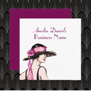 Carré Carte de visite vintage Flapper Girl des années 19