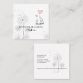 Carré Carte de visite Whimsical de garde d'enfants (Devant / Derrière)