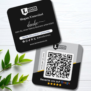 Carré Carte d'évaluation Google avec carte de visite QR