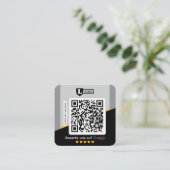 Carré Carte d'évaluation Google avec carte de visite QR (Debout devant)