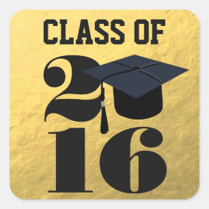 Carré Casquette Gold 2016 Sticker pour diplôme
