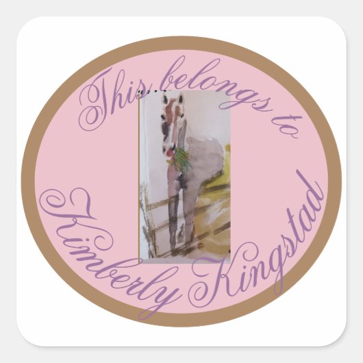 Carré cela appartient à oval sticker (Devant)