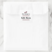 Carré Cela Appartient À Sticker || Texte modifiable (Sac)