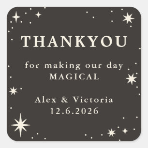 Carré Celestial boho mariage faveur merci sticker