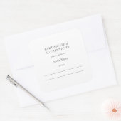 Carré Certificat d'authenticité pour Sticker Art (Enveloppe)