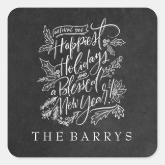 Carré Chalkboard Happest Holidays Sticker