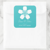 Carré Charming Sakura en Sticker Turquoise (Sac)