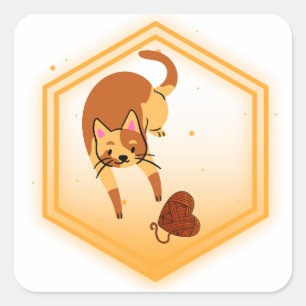 Carré Chat avec sticker fil
