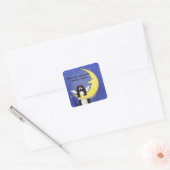 Carré Chat sur le Sticker Lune (Enveloppe)