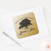 Carré Chêne géant sur Sticker or (Enveloppe)