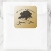 Carré Chêne géant sur Sticker or (Sac)