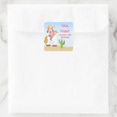 Carré Cheval fille fête d'anniversaire Favoriser Sticker (Sac)
