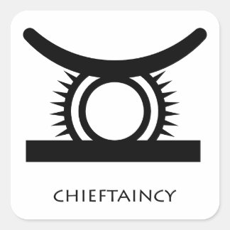 Carré Chieftaincy ( Ohen Adwae ) Adinkra Symbol sticker