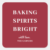 Carré Christmas Red Baking Spirits Square Sticker (Devant)