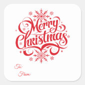 Carré Christmas Sticker Gift Tags (Devant)