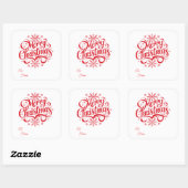 Carré Christmas Sticker Gift Tags (Feuille)