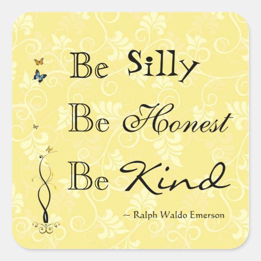 Carré Citation Emerson Be Silver Be Kind Sticker (Devant)