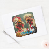 Carré  “Cluckin' Around” May & John Selfie Sticker (Enveloppe)