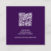 Carré Code QR Carte de visite d'aquarelle de velours abs (Dos)