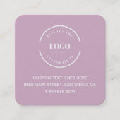 Carré Code QR Carte de visite de Logo rose Dusty moderne (Devant)