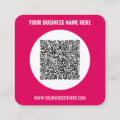 Carré Code QR Carte de visite de texte personnalisé Choi (Dos)