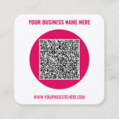 Carré Code QR Carte de visite de texte personnalisé Choi (Devant)
