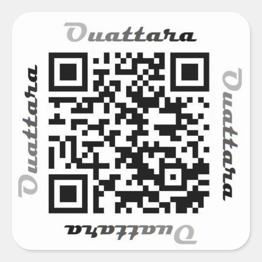 Carré Code QR de Ouattara Sticker de NOM personnalisé (Devant)