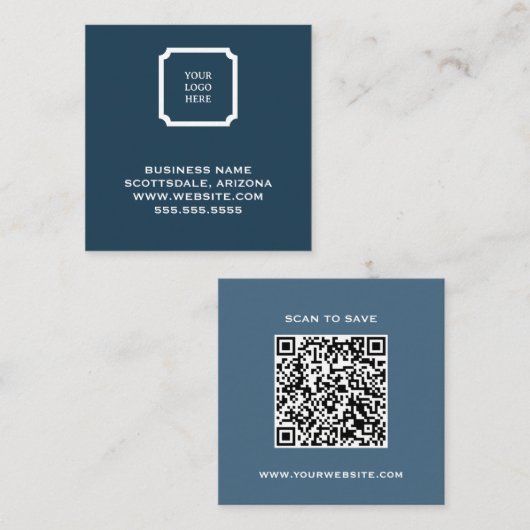 Carré Code QR du Carte de visite de la Marine moderne (Devant / Derrière)