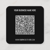 Carré Code QR et Carte de visite professionnel de texte  (Dos)
