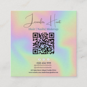 Carré Code QR moderne Carte de visite des médias sociaux