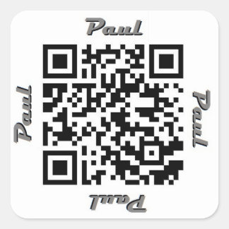 Carré Code QR Paul Sticker de NOM personnalisé