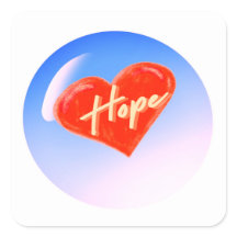 Coeur avec le mot Sticker Hope