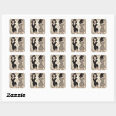 Carré Collection chic rétro LBD Sticker (Feuille)