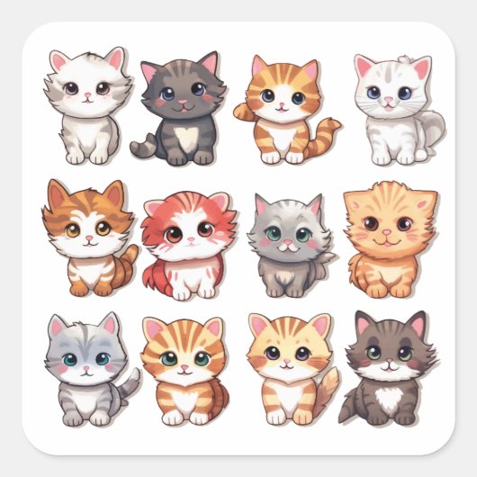 Carré Collection Sticker Feline Friends (Devant)