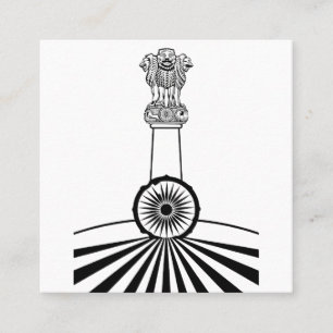 Carré Colonne de Raja Asoka et Carte de Visite Professio