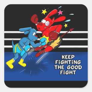 Carré Combattre le bon combat - Sticker en boîte de os