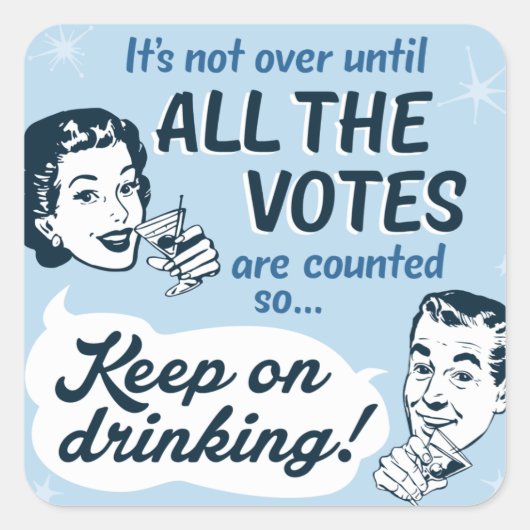 Carré Compter tous les votes | Sticker | Funny rétro (Devant)