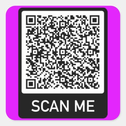 Carré Concevez votre propre Sticker de code QR - Exemple (Devant)