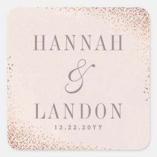 Carré Confetti shimmer couples mariage sticker faux feui