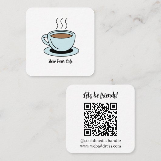 Carré Connectons le Carte de visite de code QR (Devant / Derrière)