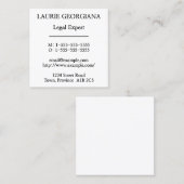 Carré Conservateur, simple Carte de visite (Devant / Derrière)