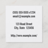 Carré Consultant professionnel Carte de visite (Dos)