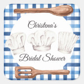 Carré Cooking Up Love Shower Favor Sticker (Devant)