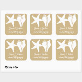 Carré Coquillages d'été en Sticker (Feuille)